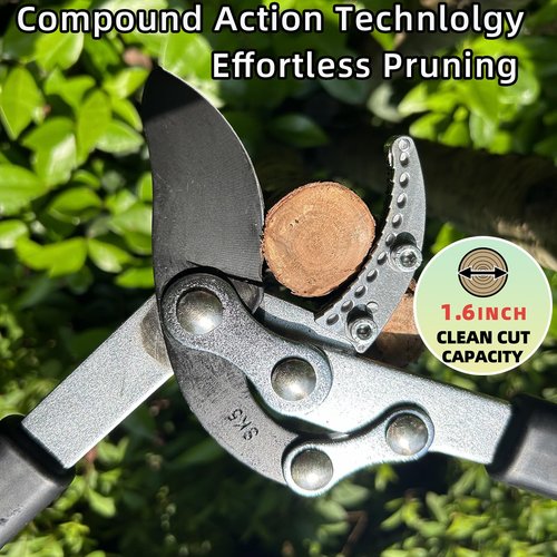 YRTSH Loppers for Tree Trimming Heavy Duty Branch Cutter with Compound Action, Effortless Tree Pruner Extendable 21-26" Loppers for Gardening, Long Handle Pruning Shears with 1.6" Clean Cut Capacity