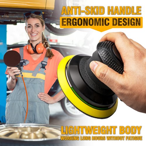 Autolock 6 Inches Air Random Orbital Sander, Pneumatic Palm Car Sanders For Wood Polisher Metal, Auto Body Work, Da Sanders, Dual-action Sander