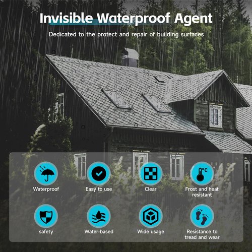 Invisible Waterproof Sealant, Water- Based, Clear Waterproof Coating, Transparent Glue Anti-Leakage Agent for roof & Walls, Indoor and Outdoor Liquid Paint Adhesive (16 floz)