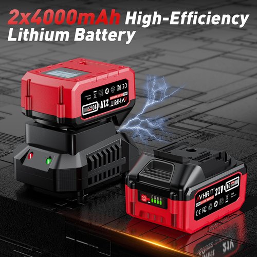 Avrhit Cordless Impact Wrench 1/2 Inch, 1300Nm / 960ft-lbs High Torque Impact Gun with 2x 4.0Ah Batteries, 5 Sockets Electric Impact Driver for Car/Truck RV/Mower