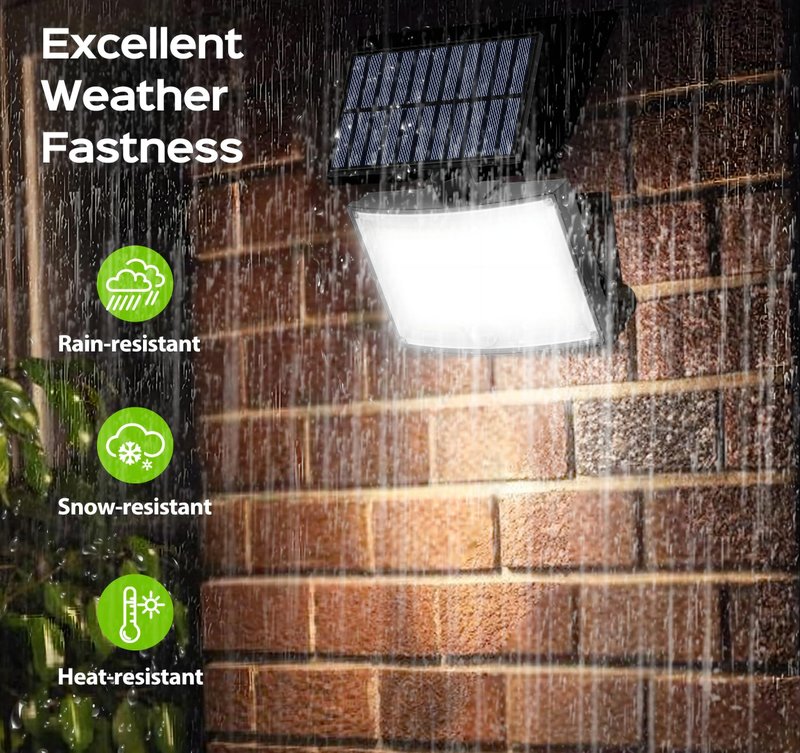 Adiding Solar Outdoor Lights, 2800LM LED Flood Lights with 16.4 Ft Cable, Remote Control Solar Motion Sensor Lights with 3 Modes, Solar Powered Security Lights for Outside Patio, Yard, Garage, 4 Pack
