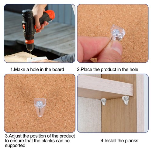 20 PCS 5mm Shelf Pegs, Shelf Support Pegs Clear Plastic Cabinet Shelves Peg Support Holders Pins Replacement Peg Steel Pins for Cabinets Bookcase Shelves Cupboard