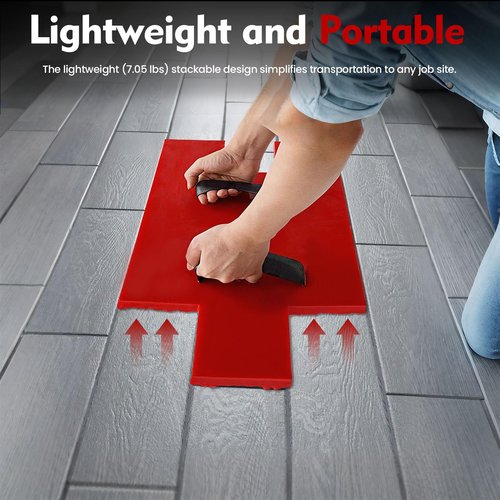 Concrete Stamps Mat, 22x12 in - Professional Grade Pu Concrete Texturing Skin, Concrete Stamp Stone Tile Texture Mat, DIY Slate floor Imprint Seamless for Walls, Ground Outdoor Decorative, Red