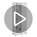 STEELIST 65"H White Slim Locking Cabinet with Shelf & Hanging Rod, 15.75" W
