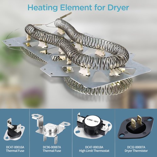 Dryer Heating Element Kit for sam sung DV405ETPASU/AA DV220AEW/XAA DV330AEW/XAA DVE45N5300V/A3 DV365ETBGWR/A3 DV36J4000EW/A3 DV395ETPASU/A1 DV393ETPAWR/A1 DVE45N5300W/A3 DV42H5400EF DVE50T5300C/A3