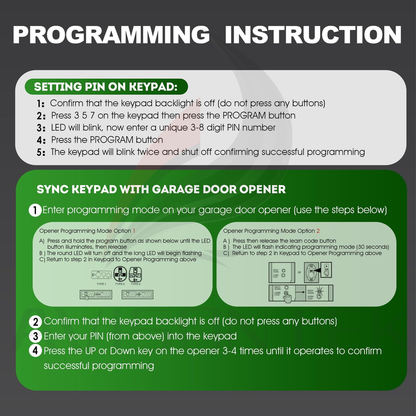 Avisontek GK-R for Genie Garage Door Opener Keypad Replacement FCC Certified 3-Year Warranty