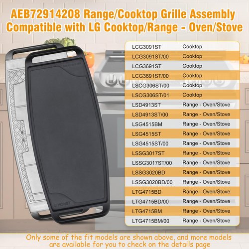 AEB72914208, AEB72914211 Gas Stove Griddle plate Compatible with lg Stove, Range, Cooktop, Oven, etc. Replaces lg Griddle Plate for Gas Range, AEB72914210, AEB72914205, AEB72914206, AEB72914204