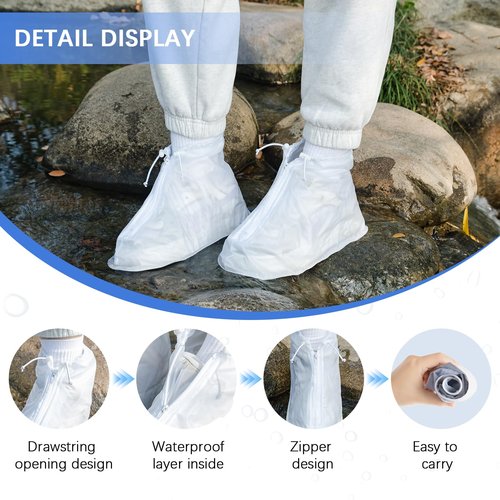 Waterproof Shoe Covers 2 pairs Rain Shoe Covers for Men Women and Children for Outdoor Activities