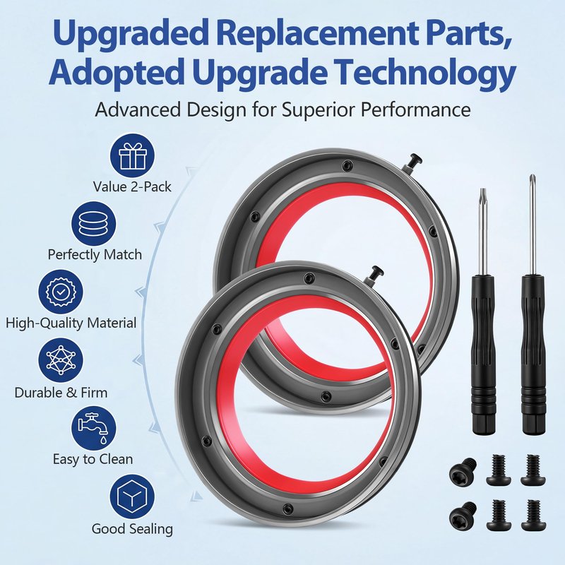 Saillong 2 Pack Upgraded Dust Bin Sealing Rings Compatible with Dyson V11 V15 Gen5 SV14 SV15 SV22, Bin Sealing Ring Assembly with Screwdrivers and Screws, Vacuum Cleaner Canister Replacement Parts