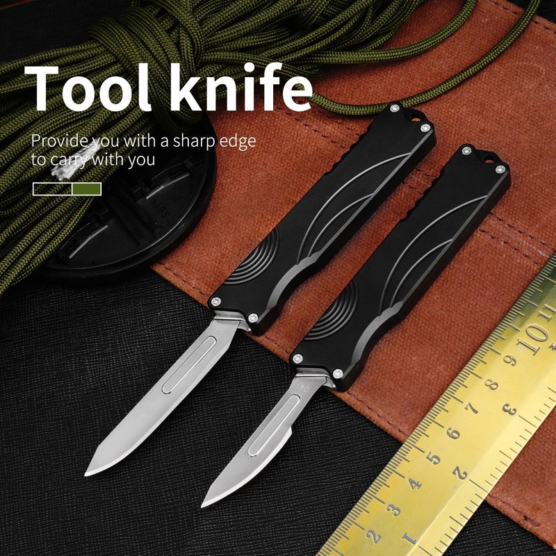 TGZUO Aluminum Alloy Pocket Knife, Utility Knife with Clip EDC Scalpel Knife, Box Cutter for Outdoor Huting, Camping, Fishing, Hiking