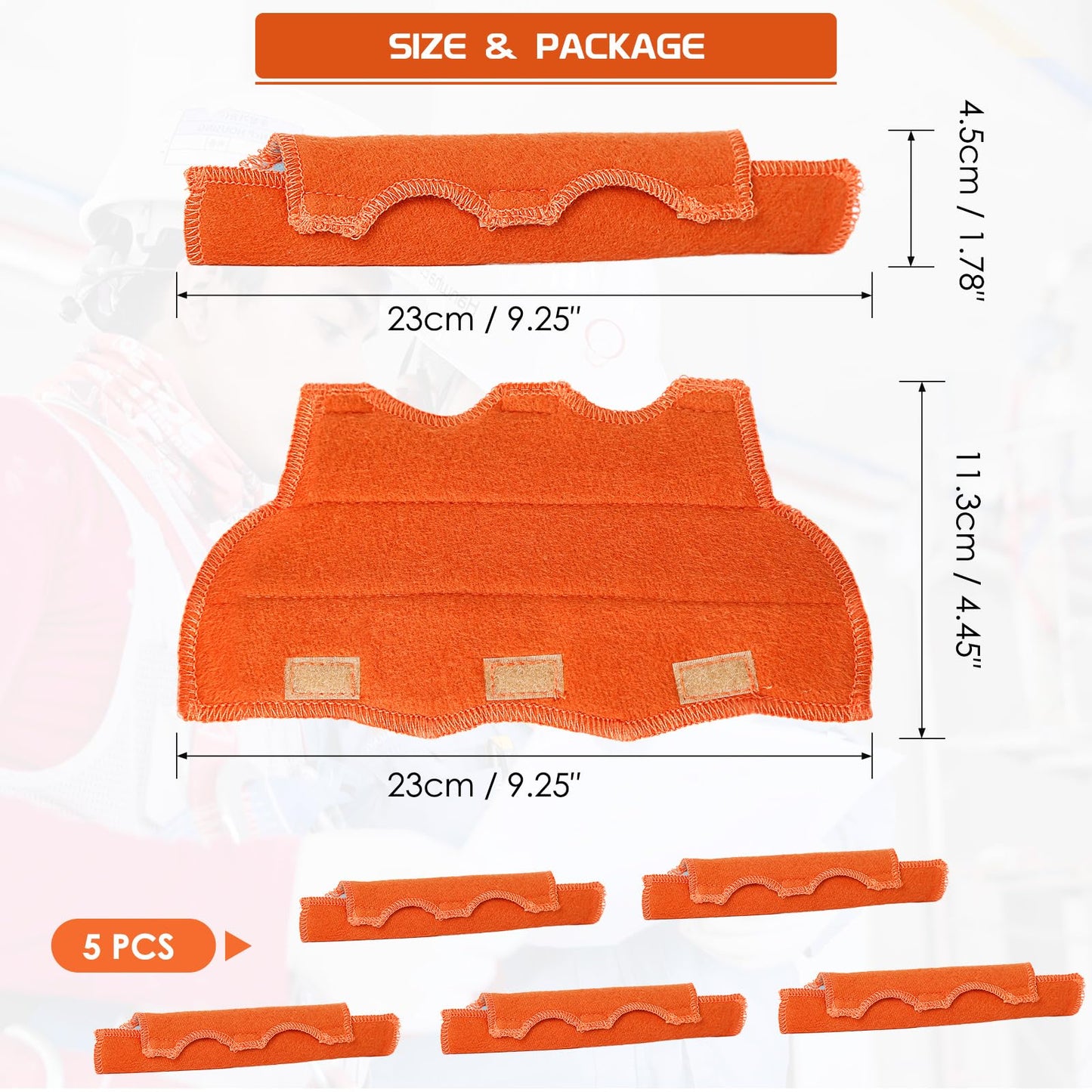 Aolamegs Safe Hard Hat Sweatband- 5PCS Sweat Bands Washable, Hard Hat Liner Replacement, Flame Retardant Cotton Hard Hat Accessories Sweat for Welding Helmet, Construction Hats, Chainsaw Helmet