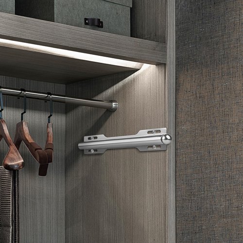 LOMILD Closet Valet Rod Slide Out, Closet Pull Out Rod for Bedroom Laundry Room Bathroom, Silver