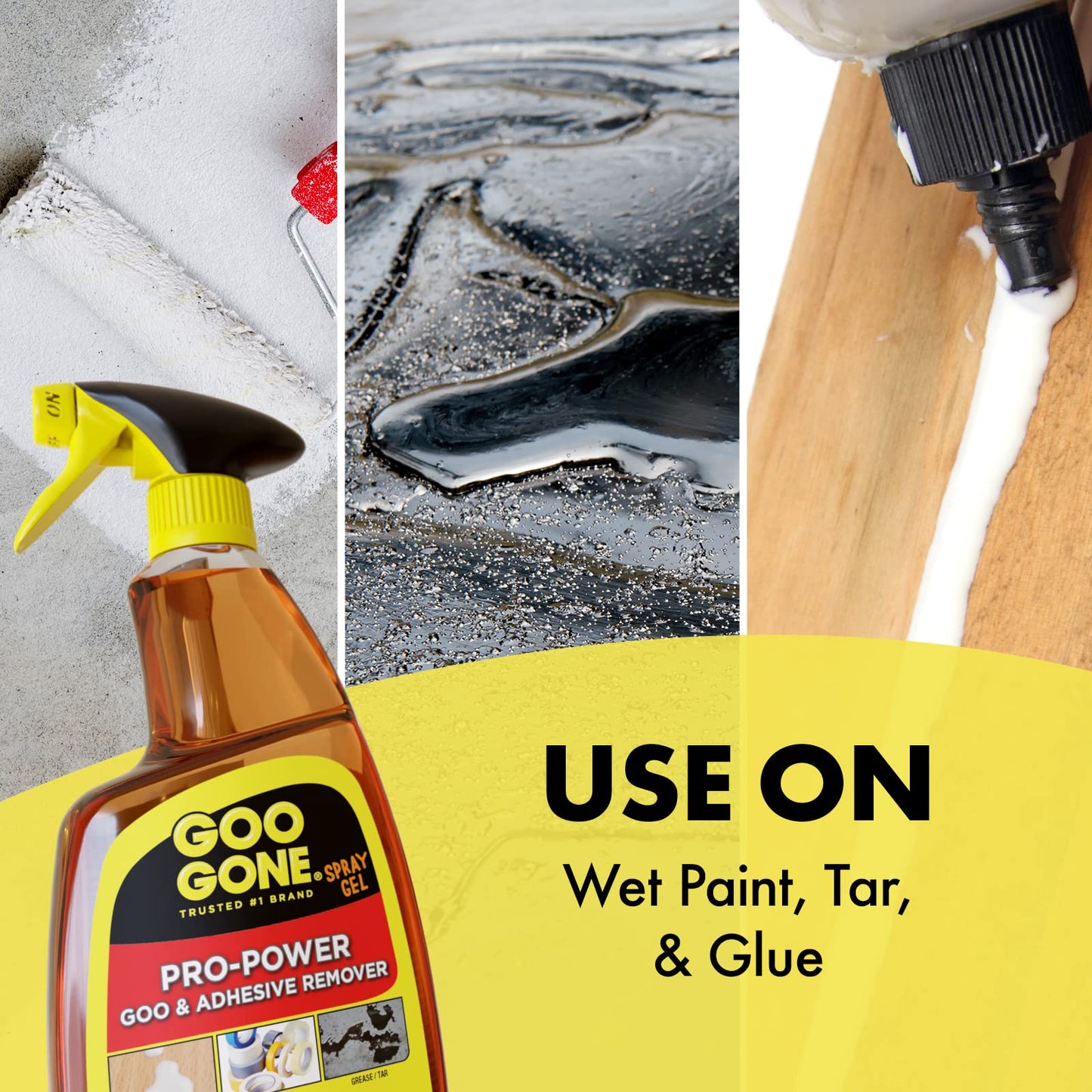 Goo Gone Pro-Power Spray Gel Adhesive Remover - Surface Safe, Great Cleaner, No Harsh Odors, Removes Stickers, Can Be Used On Tools, 24 Ounce, 2 Pack with Scraper Tool