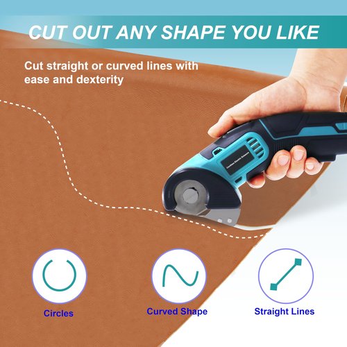 Cordless Electric Scissors, cardboard cutter, rotary cutter for fabric with Safety Lock, Suitable for Cutting Carpet, Leather, Cardboard, Fabric, plastic,and More, Safe and Easy to Hold