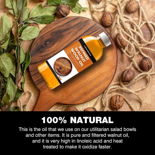 High-Performance Walnut Wood Oil Bowl Conditioner - Walnut Oil for Wood - Cleans, Shines, and Protects - Fine Wooden Bowl and Cutting Board Oil - Maintains Neglected Wood - 8 oz