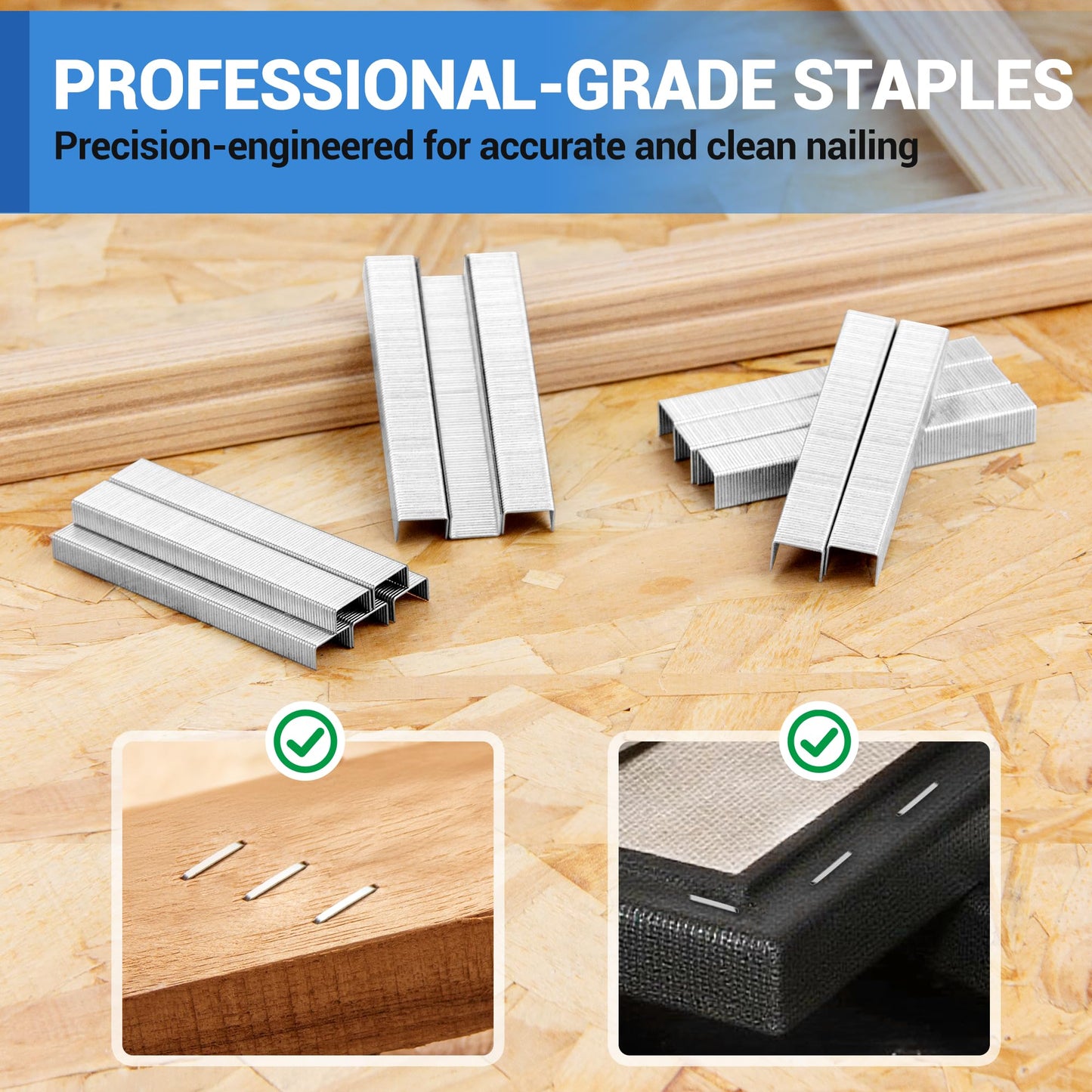 meite JT21 Staples, 1/4 Inch Galvanized Fine Wire Staples for Staple Gun - 5,000 Counts, 7/16" Crown JT21 Staple Refill, Ideal for Upholstery, Crafts, Furniture