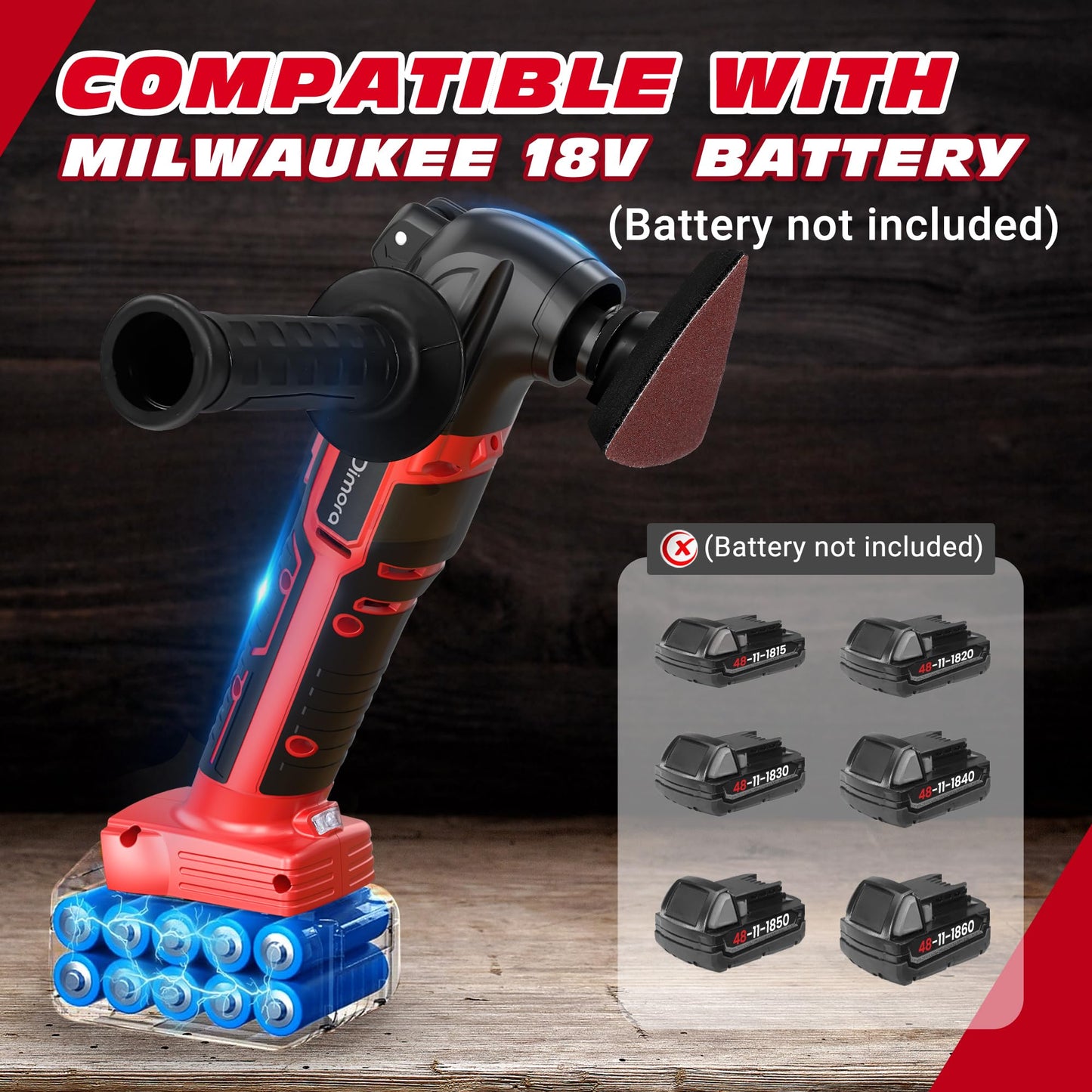 Cordless Oscillating Multi Tool Compatible with Milwaukee 18V Battery(Battery Not Included), Brushless Motor Oscillating Power Tools, 6 Variable Speeds, 23-Piece Kit for Cutting, Sanding, Scraping