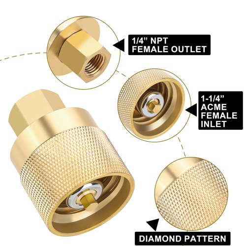 Hromee Forklift Propane Tank Connector RE7141F, Female Quick Install Forklift Fitting Adapter