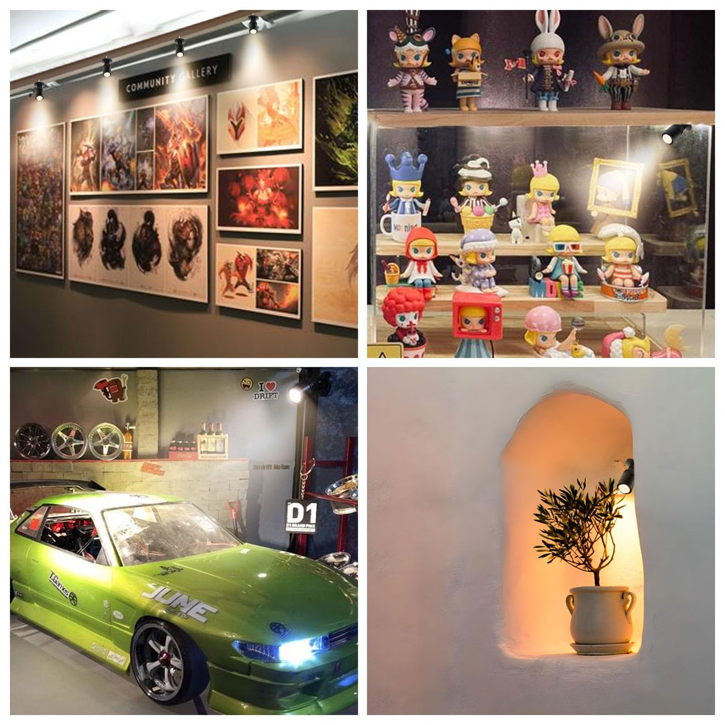 Taysing LED Spot Light Indoor Little Mini Spotlight Accent Lights for Display, Paintings, Pictures, Plants, Jewelry, Shelves, Cabinets, Posters, Showcase(Soft White-2 Pack Push Switch)