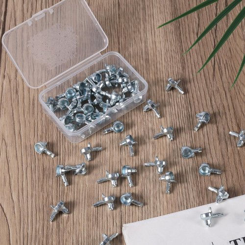 50pcs Shelf Pegs Compatible with IKEA Billy Bookcase (Part 131372), Alloy Shelf Support Pins Cabinet Pegs Replacement Bookshelf Accessories (Silver)