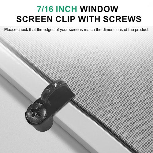 7/16 Inch Screen Door Clips, 12 Pack Window Screen Clip for Storm Panels, Storm Door Glass Retainer Clips, Window Screen Fasteners, Metal Security Hardware Screen Clips to Hold The Screen in Window
