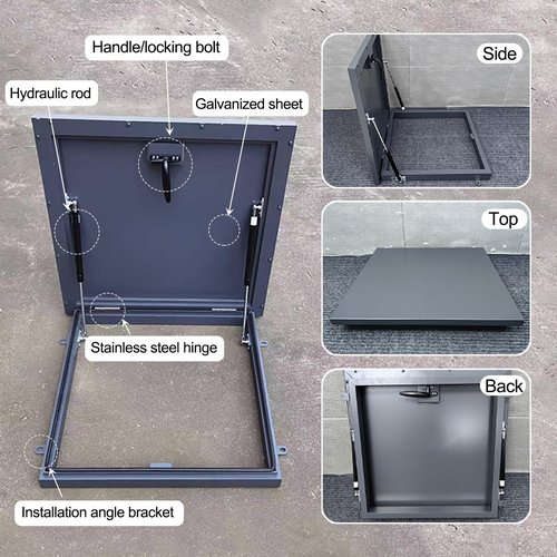 VOLDAX Rooftop Hatch Lid Rainproof Attic Skylight Cover Roof Access Hatch, Basement Window Well Covers Deck Access Hatch for Roof, Deck Access Hatch(50 * 50cm/19.7 * 19.7in)