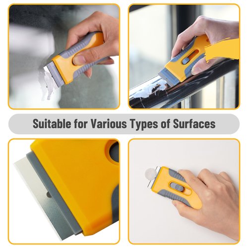 Bates- Razor Blade Scraper, 2 Pack, Razor Scraper Set with 30 Extra Blades, Razor Scraper, Window Scraper, Scraper Tool, Glass Scraper, Scraper Blades, Blade Scraper, Razor Blade Retractable.