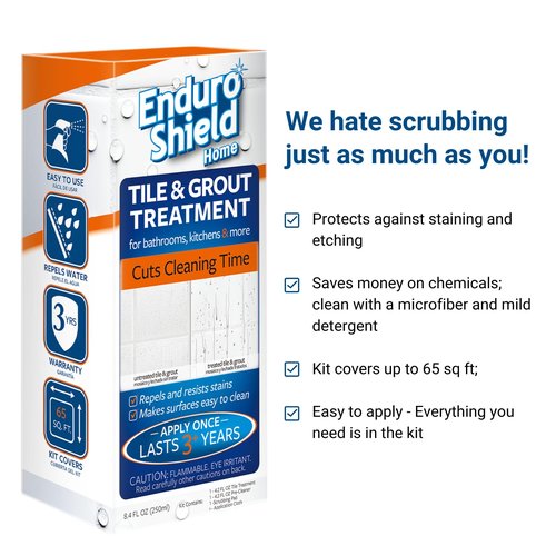 EnduroShield Tile & Grout Treatment Kit - Advanced Protection for Tile & Grout Surfaces - Repels Grime & Dirt Without Harsh Chemicals - 4.2 fl oz