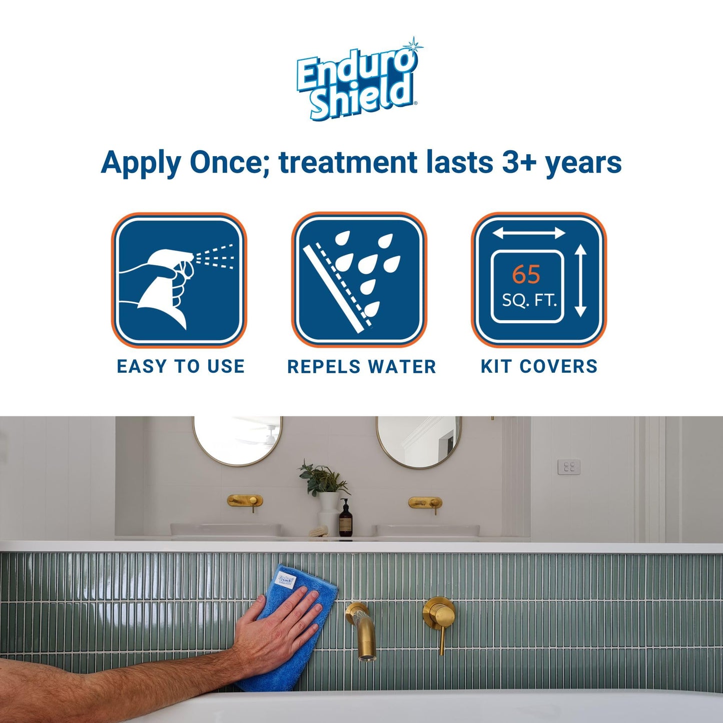 EnduroShield Tile & Grout Treatment Kit - Advanced Protection for Tile & Grout Surfaces - Repels Grime & Dirt Without Harsh Chemicals - 4.2 fl oz