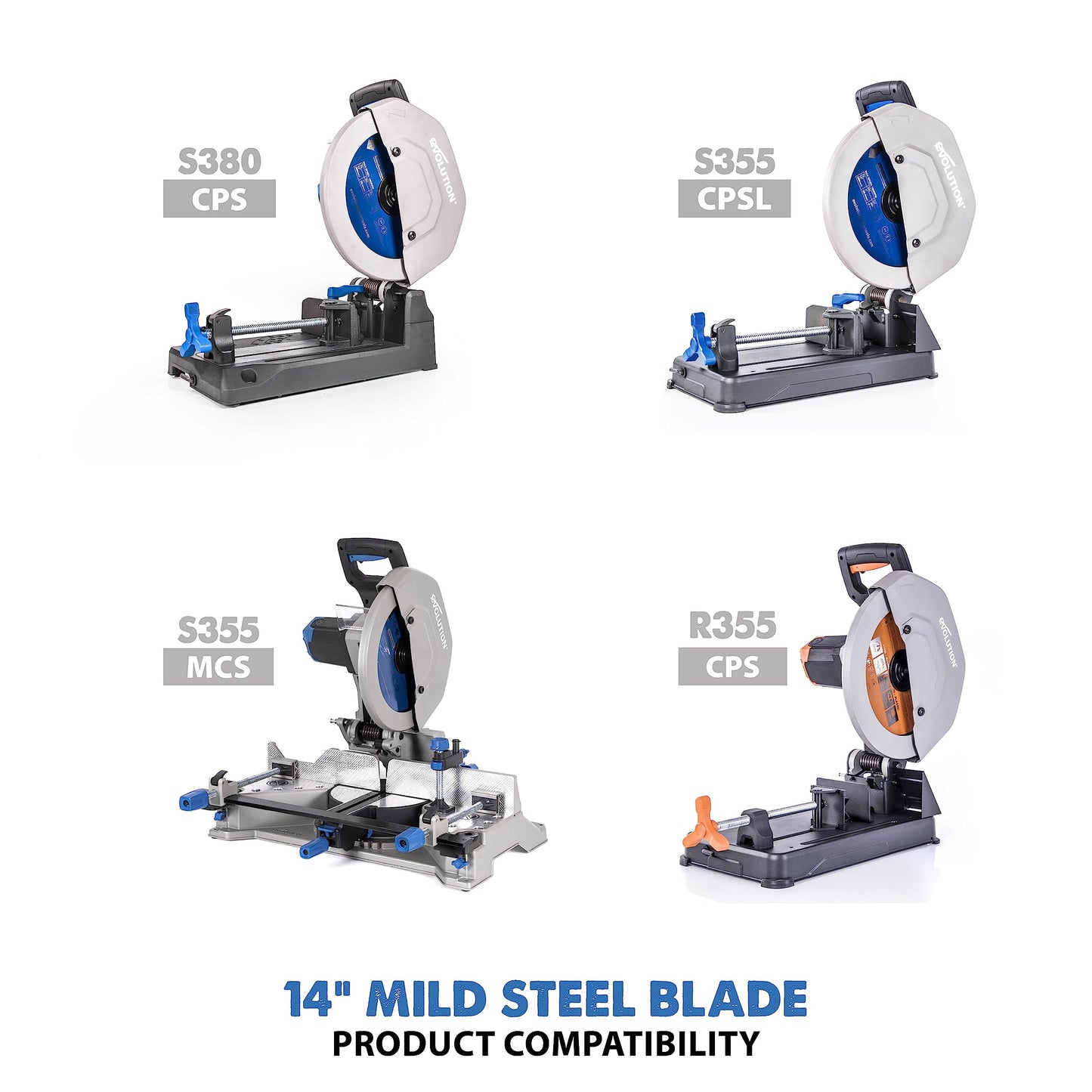 Evolution Power Tools 14BLADEST Blade for Cutting Mild Steel, For Circular and Chop Saws, No Heat, No Burrs & Virtually No Sparks, Carbide-Tipped TCT Blade For Cold Metal Cutting,14-Inch x 66-Tooth