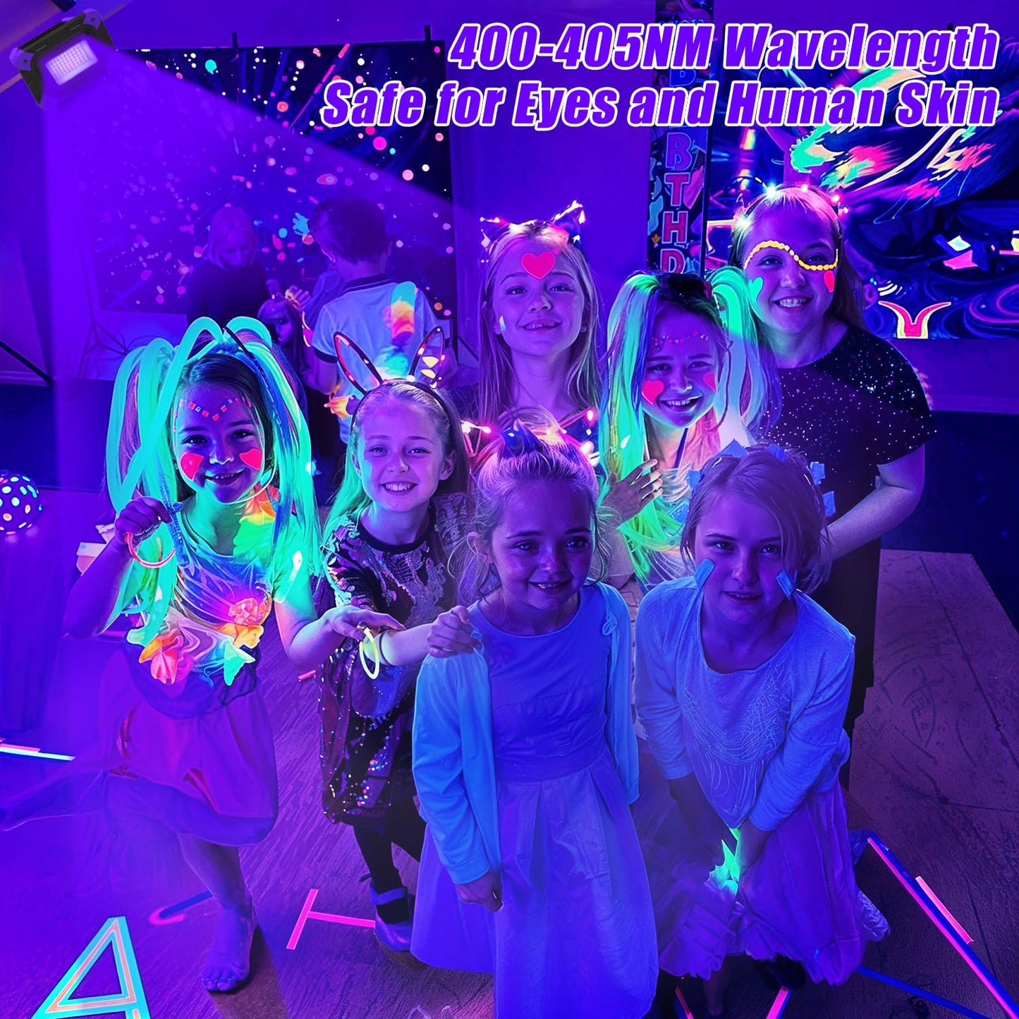 T-SUN Rechargeable Black Lights, Battery Powered Black Light for Fishing Portable Work Light for Glow Party Body Paint Fluorescent Poster Neon Party 2 Packs