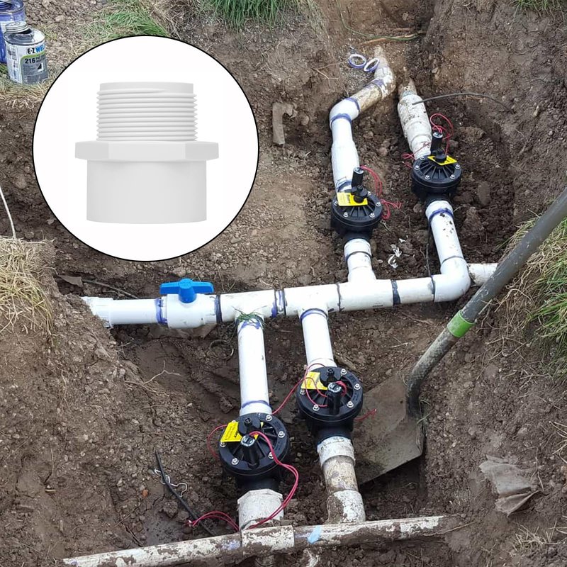 Lswteiz 6Pack 1-1/2" PVC Male Adapter Pipe Fittings (Socket x Male Pipe Thread) Furniture Grade SCH40 2-Way 1.50" PVC Coupling Pipe Connectors for Plumbing Water Line