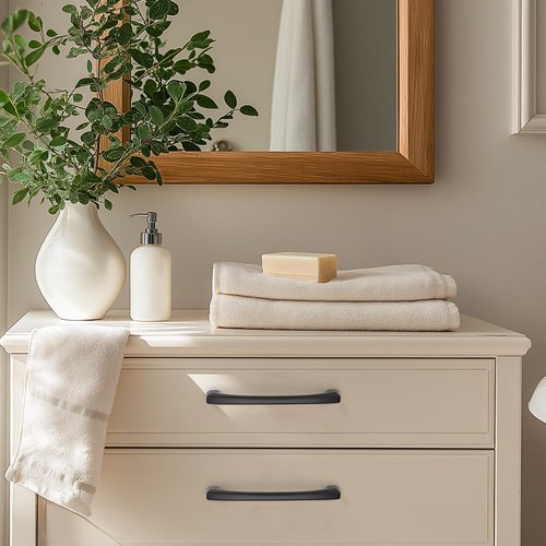 Ravinte Decor 30 Pack Kitchen Cabinet Handles 5 Inch Hole Center Drawer Pulls Curved, Black Cabinet Pulls for Dresser and Drawers Solid