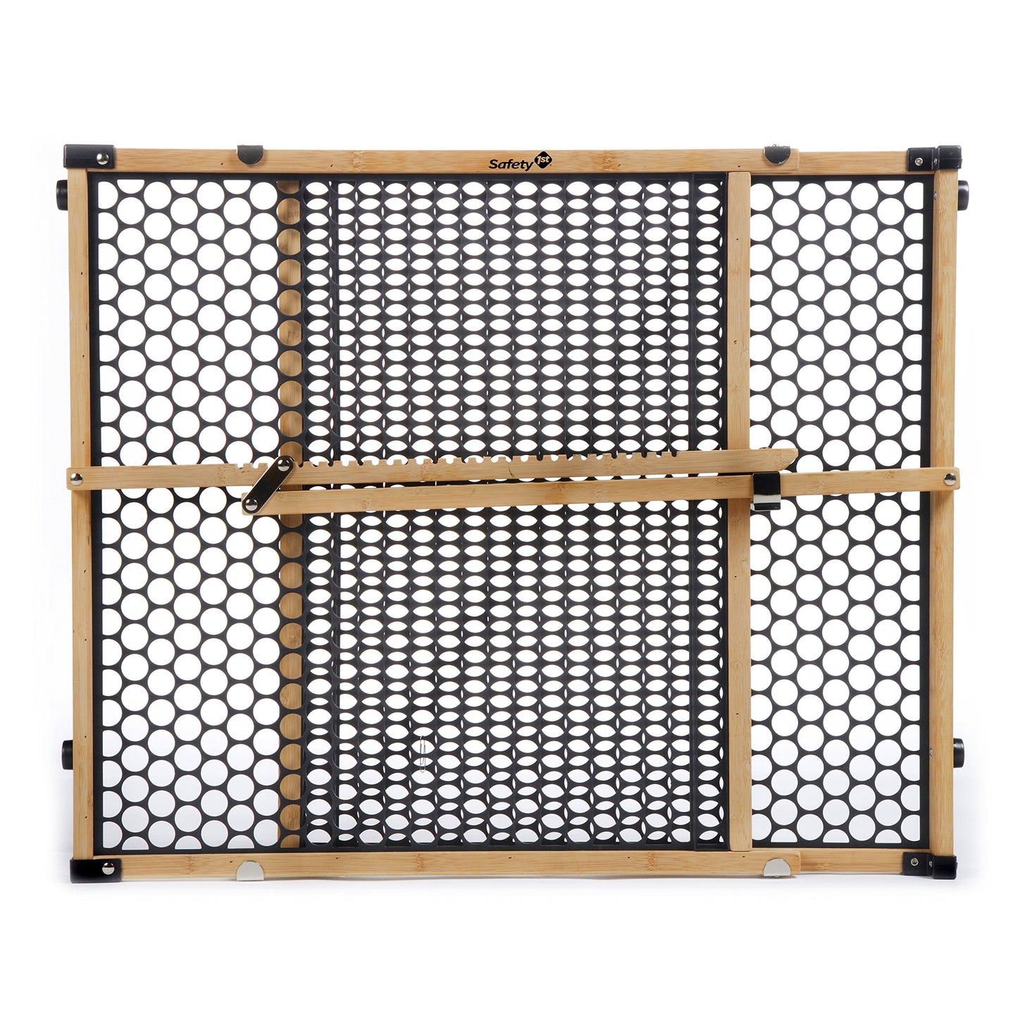 Safety 1st Bamboo Baby Gate for Doorways, No Drill Gate with Door, Dog Gates, Fits 28"-42", 24" High, Bamboo and Black