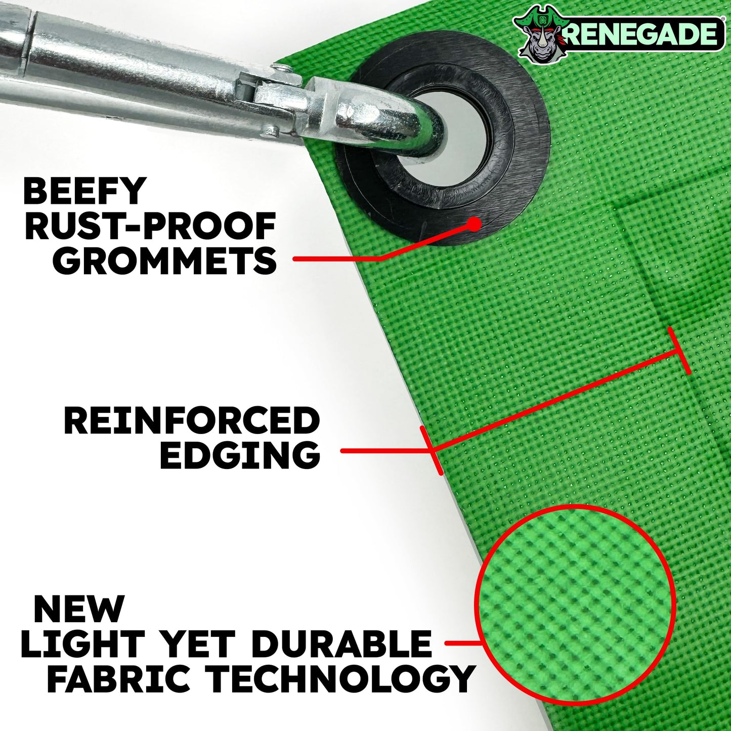 RENEGADE Heavy Duty Mini Tarp | 3’ x 3’ | PFAS & PVC Free | Rip, Tear, UV & Waterproof | Ultra Tough Weather Protective Cover | Construction Agriculture Home Garden Patio Camping Boat Outdoor