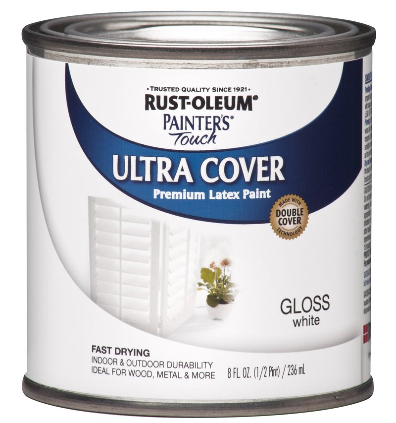 Rust-Oleum 1992730-6PK Painter's Touch Latex Paint, Half Pint, Gloss White, 8 Fl Oz (Pack of 6)