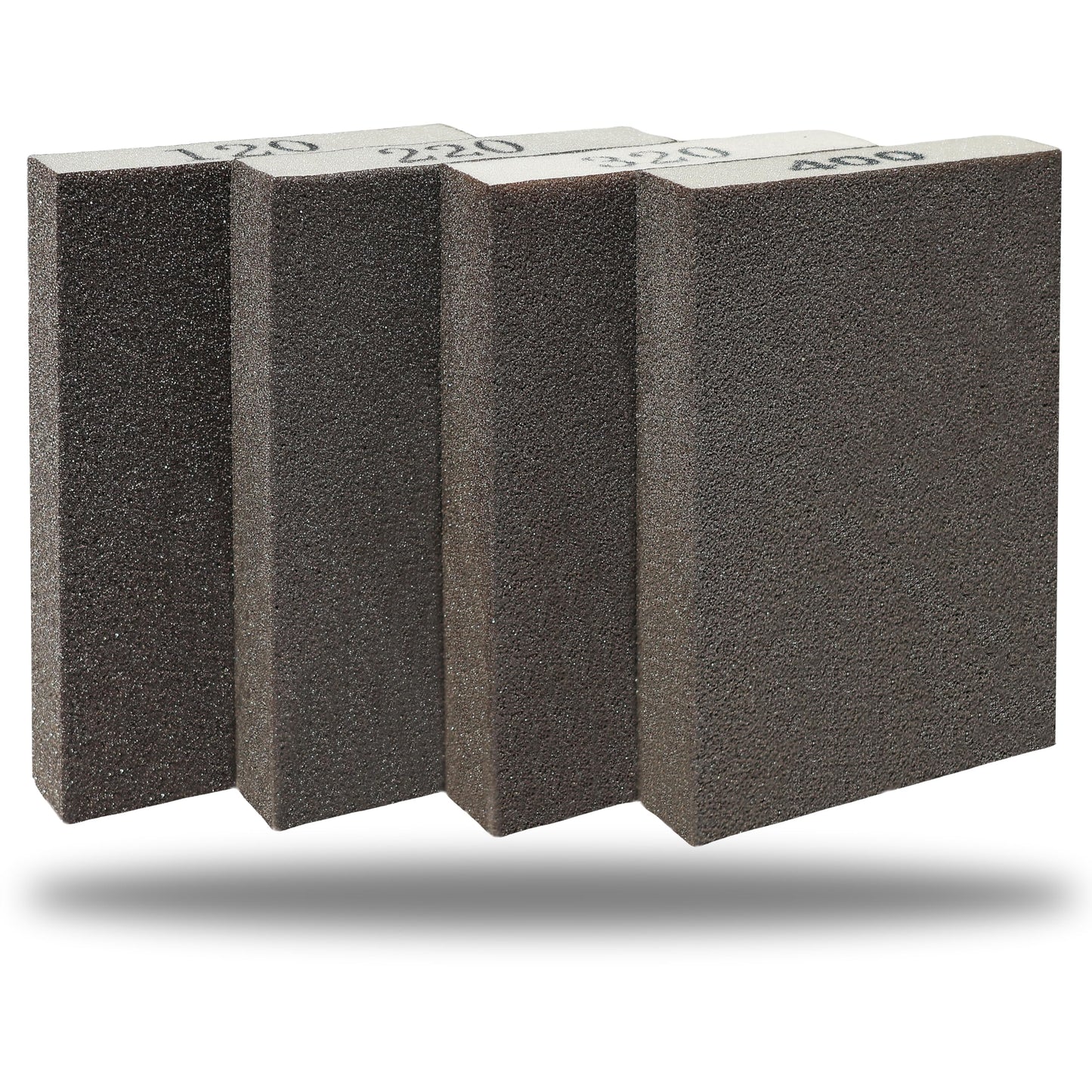 4 Pack Hand Sanding Sponge Set -120 220 320 400 Grit- Coarse Medium Fine Grit Sanding Block, Sander Sponges for Wood-Working Drywall Metal, Washable and Reusable Sponge for Rust Removal Polishing