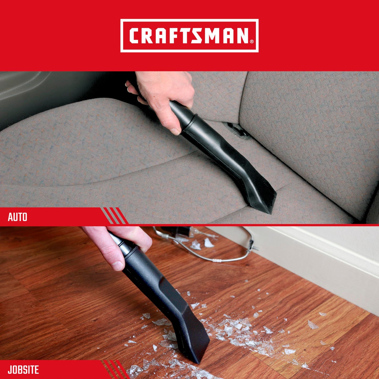 CRAFTSMAN CMXZVBE38690 1-1/4 in. Car Nozzle Wet Dry Vac Attachment, Industrial-Grade Shop Vacuum Accessory for Deep Automotive Cleaning, Fits 1-1/4 in. Hose Diameter