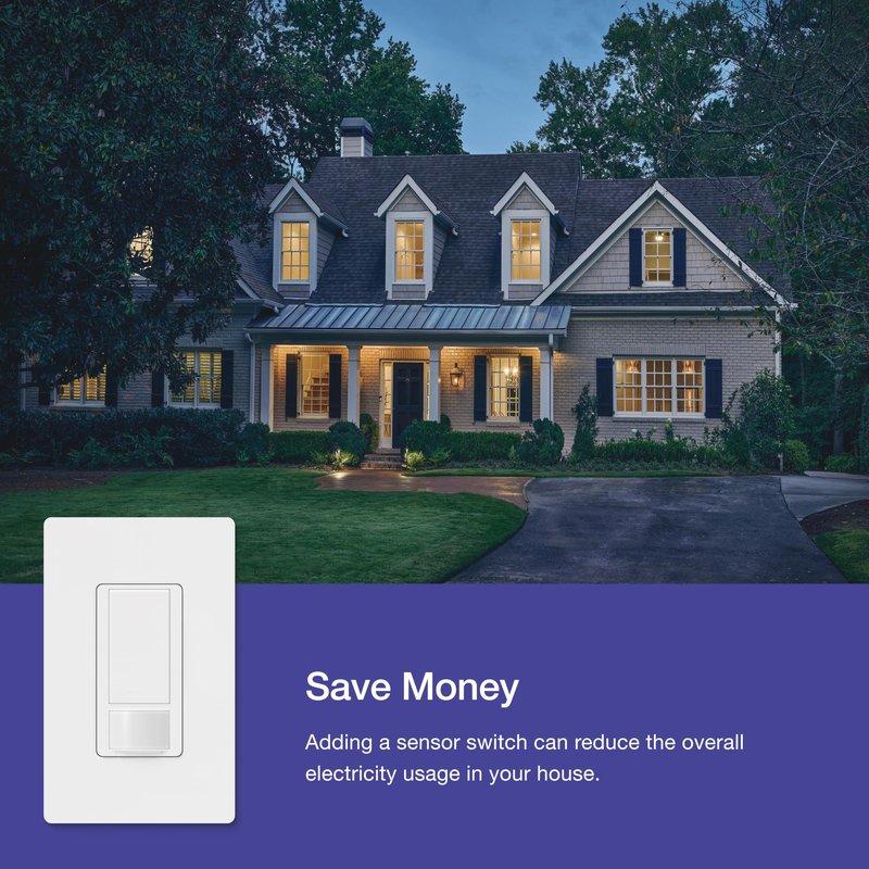 Lutron Maestro Motion Sensor Light Switch Indoor for Bathroom, Garage, Laundry Room, Any Bulbs, Occupancy Vacancy Sensor, Single-Pole, MS-OPS2H-2-WH, White (2 Pack)