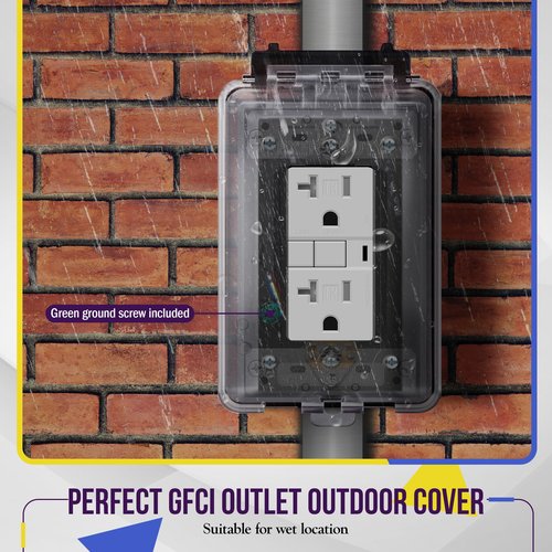 ENERLITES Weatherproof Outlet Box with Three 3/4-in Threaded Outlets, Outdoor Electrical Box, 3 Holes 0.75” Each, 1-Gang, 4.57” Height x 2.83” Length x 2.05” Depth, EN1375