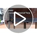 RAINDEWAY 8x8 Feet Gray/Brown Heavy Duty Waterproof Tarp - 18 Mil, Reinforced Edges