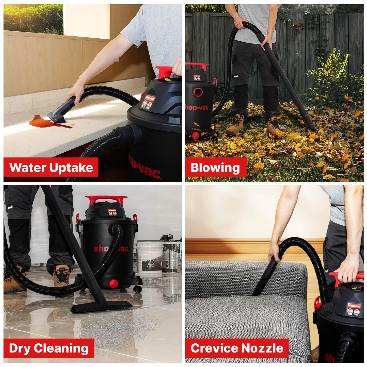 Shop-Vac 5430115 Wet/Dry Vacuum, 10 Gallon, 4.5 Peak HP, 1-7/8 Inch Diameter x 7 Foot Hose, 15 Foot Cord, Ideal for Jobsite, Garage, Workshop & Home