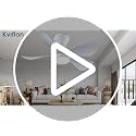 Kviflon 30 Inch White Ceiling Fan with Light & Remote Control, Reversible Blades
