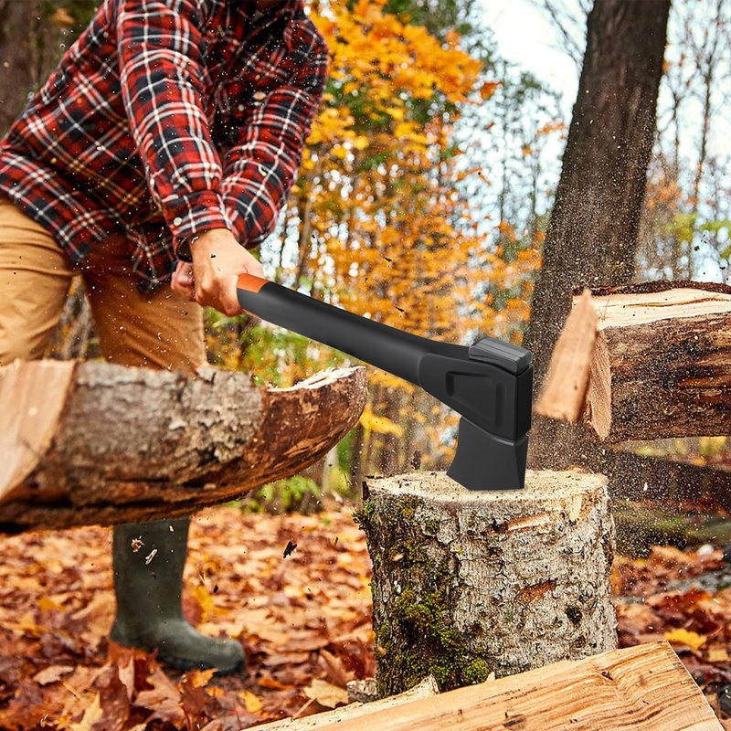 DESHIL 14-Inch Camping Hatchet with Carbon Steel Blade and Sheath
