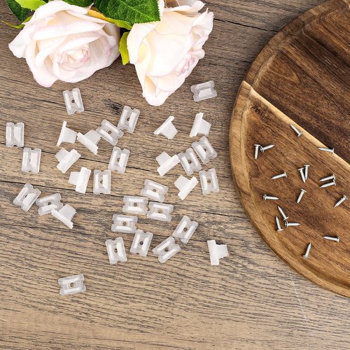lasuroa 40pcs LED Light Strip Mounting Clips, Fixing Clamps with Screws Mounting Brackets for 5mm to 6mm Neon & LED Strips Rope Ideal for Home and DIY Lighting Projects