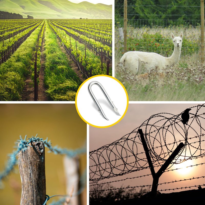 HENGTONG Galvanized Steel U-Shaped Fencing Staples for Mesh Fencing 400pcs