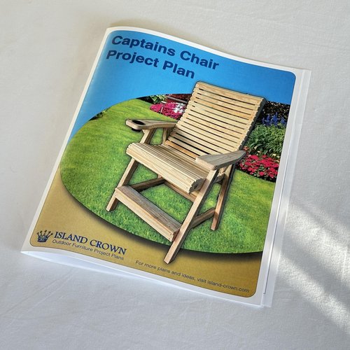 Island Crown Tall Deck Chair Plans with 1/4" MDF Templates - DIY Outdoor Patio Furniture, Made in USA