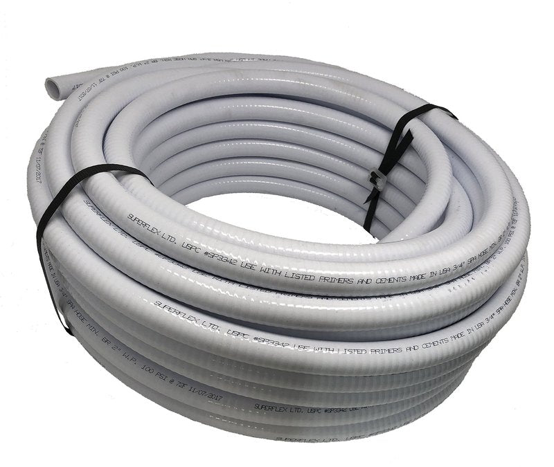 Sealproof 1.5" Dia Flexible PVC Pipe, Swimming Pool and Spa Hose, Pool Plumbing Schedule 40 Tubing, Made In USA, 1-1/2-Inch, 50 FT, White