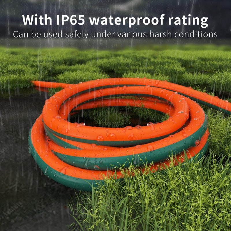 HUANCHAIN 16 Gauge 50 ft Outdoor Extension Cord with Lighted End, Flexible Cold-Resistant 3 Prong Electric Cord Waterproof Outside, 13Amp 1625W 16AWG SJTW, Orange Green, ETL