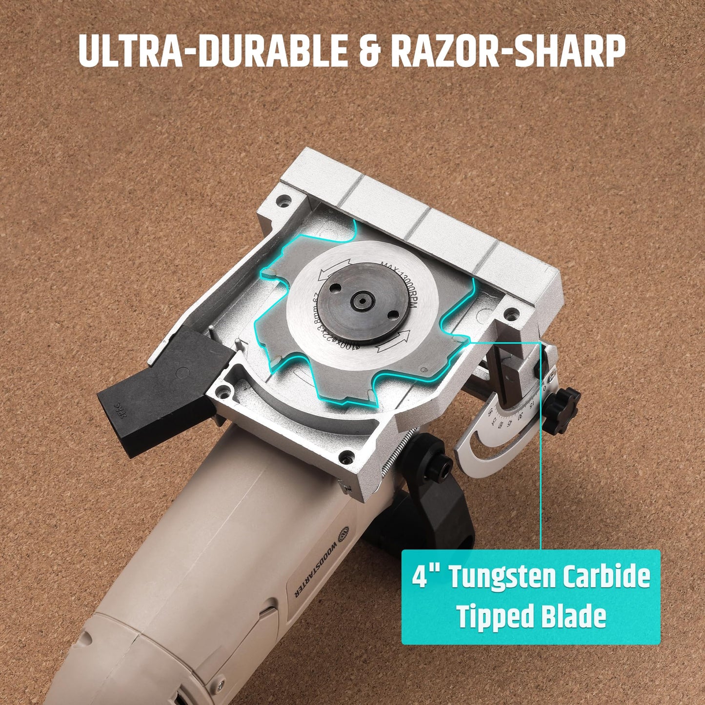 WOODSTARTER Biscuit Cutter Plate Joiner with 8.5Amp12000RPM Motor, Biscuit joiner Tool with Dust Bag & 100 Biscuits, Adjustable Angle & Depth, Ideal for Wood Joinery, Furniture Making
